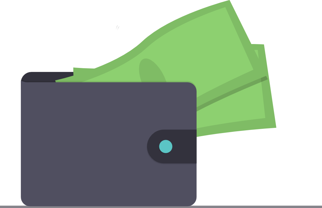 Eine Geldbörse mit grünen Scheinen